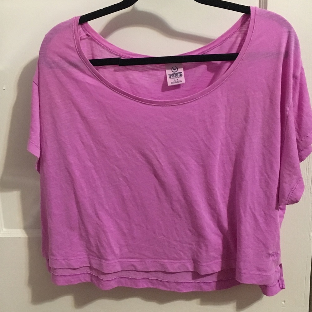 Pink off the shoulder T-shirt